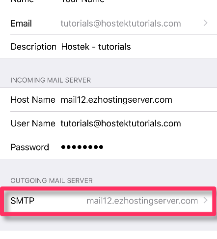 Select to edit the SMTP settings